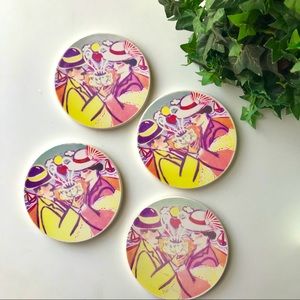 Vintage Coaster Craft Set Of 4 - couple cafe